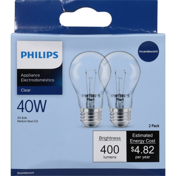 Appliance Oven Light Bulb 40W A15 120V E26 Base – High Temp Resistant (500°F) 4-Pack For Microwave, Fridge, Range Hood, Lava Lamps, Warm White