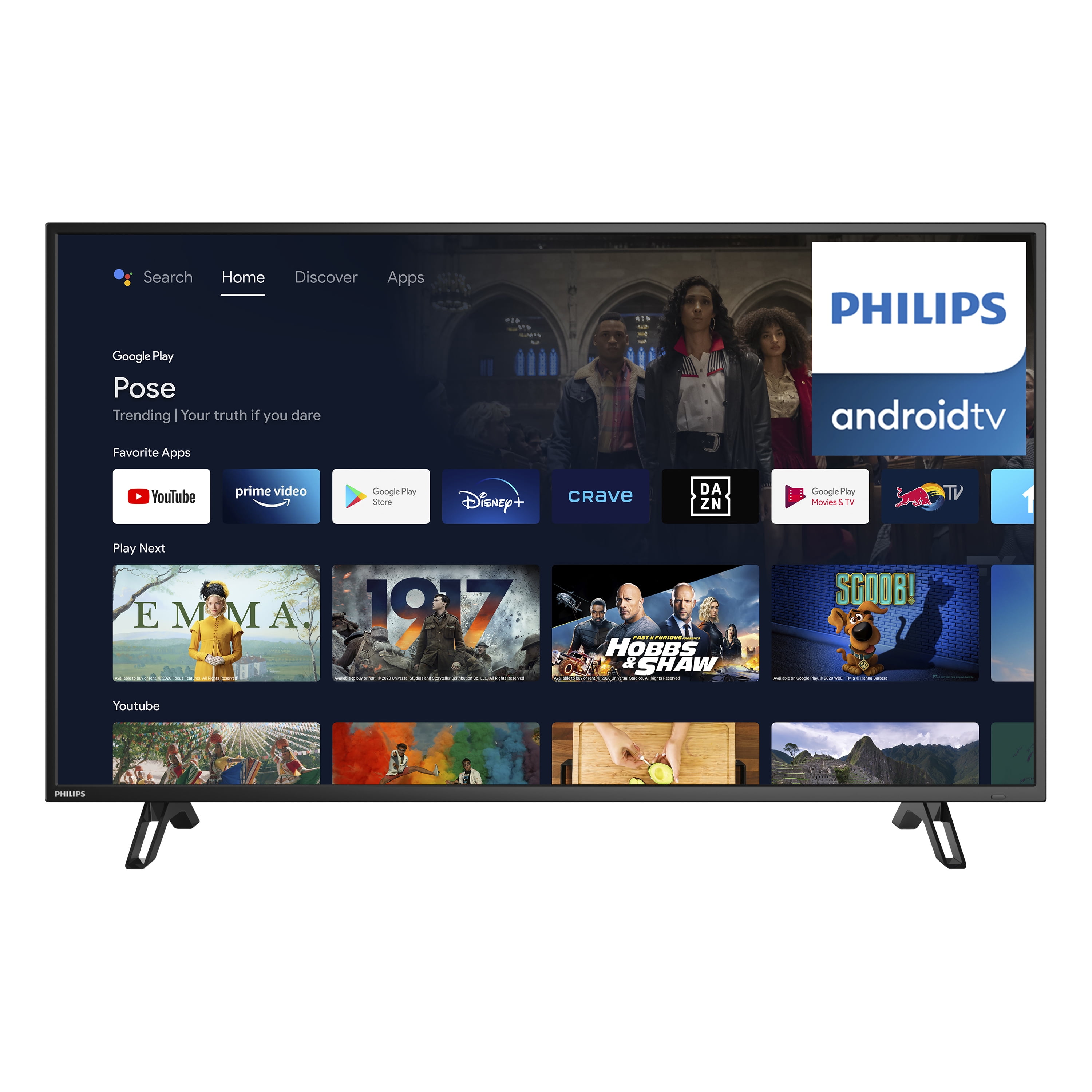 Kollisionskursus lektie bedstemor Philips 43" Class 4K Ultra HD (2160P) Android Smart LED TV with Google  Assistant (43PFL5766/F6) - Walmart.com