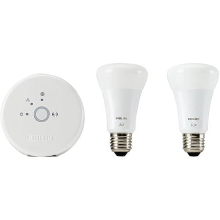 Philips 453761 Hue Lux 60W Equivalent A19 LED Personal Wireless Lighting Starter Kit