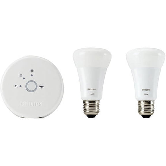 Philips 453761 Hue Lux 60W Equivalent A19 LED Personal Wireless Lighting Starter Kit