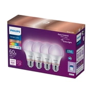 Philips 4pk Smart Wi-Fi 60W Multi-colored LED Light Bulb A19