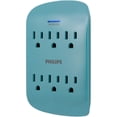 thumbnail image 1 of Philips 6 AC Surge Protector Wall Tap, Teal - SPP3461TL, 1 of 5