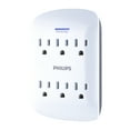 thumbnail image 1 of Philips 6-Grounded Outlet Surge Protector Wall Tap, White - SPP3461WA/37, 1 of 6