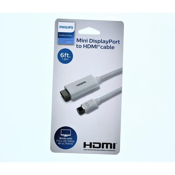 Philips 6' Mini DisplayPort to HDMI Cable - White