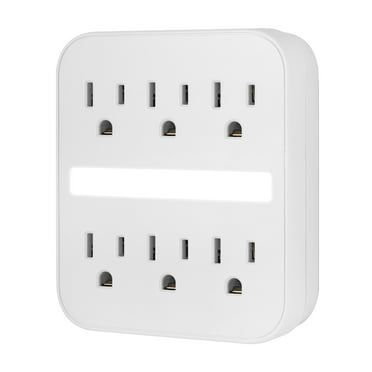 Philips 6-Outlet Grounded Wall Tap with Night Light, 440J, 15A, White, SPP1060WA/37