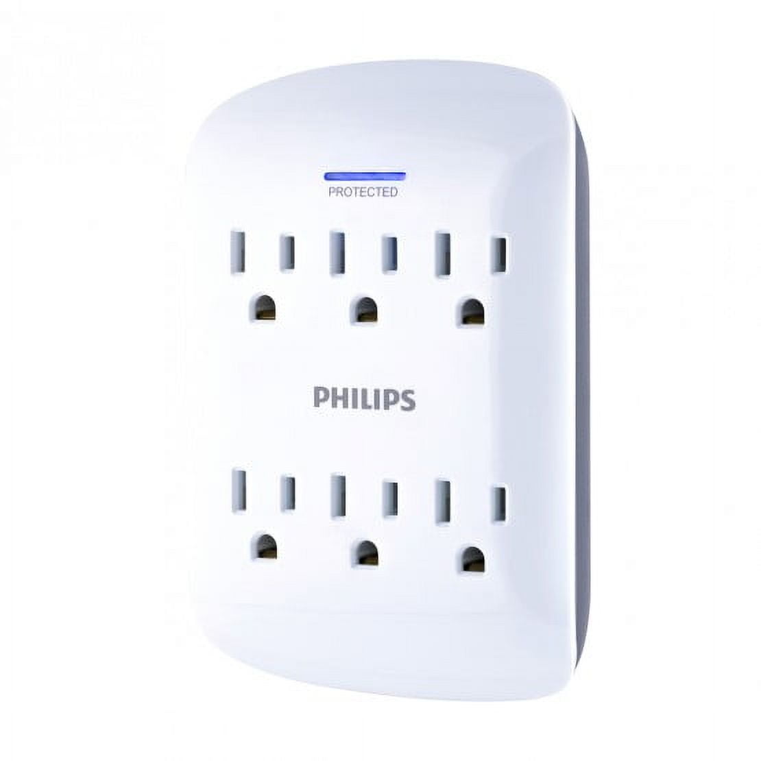 Philips White 6-Outlet Wall Tap with Surge Protection