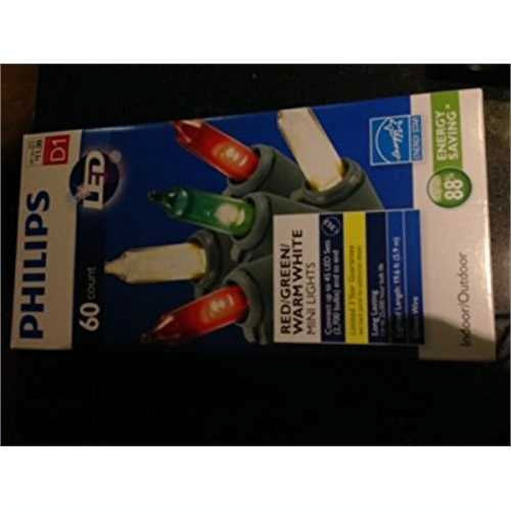 Philips 60 Count Red, Green and White mini lights.