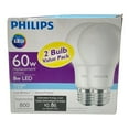 thumbnail image 1 of Philips 60W Equivalent Daylight A19 Medium LED Light Bulb (2-Pack) 462168, 1 of 5