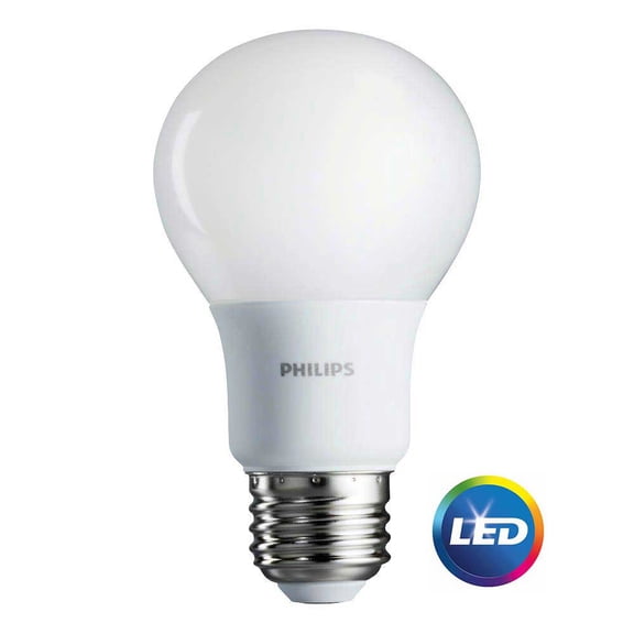 Philips LED Light Bulb, A19, Soft White, 60 WE, 2 Ct