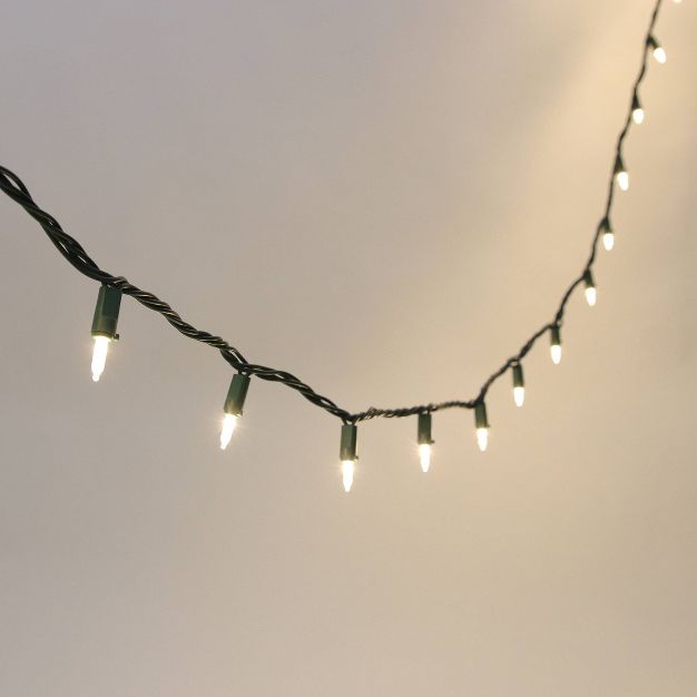 Philips 60ct LED Super Bright Mini String Lights Warm White with Green