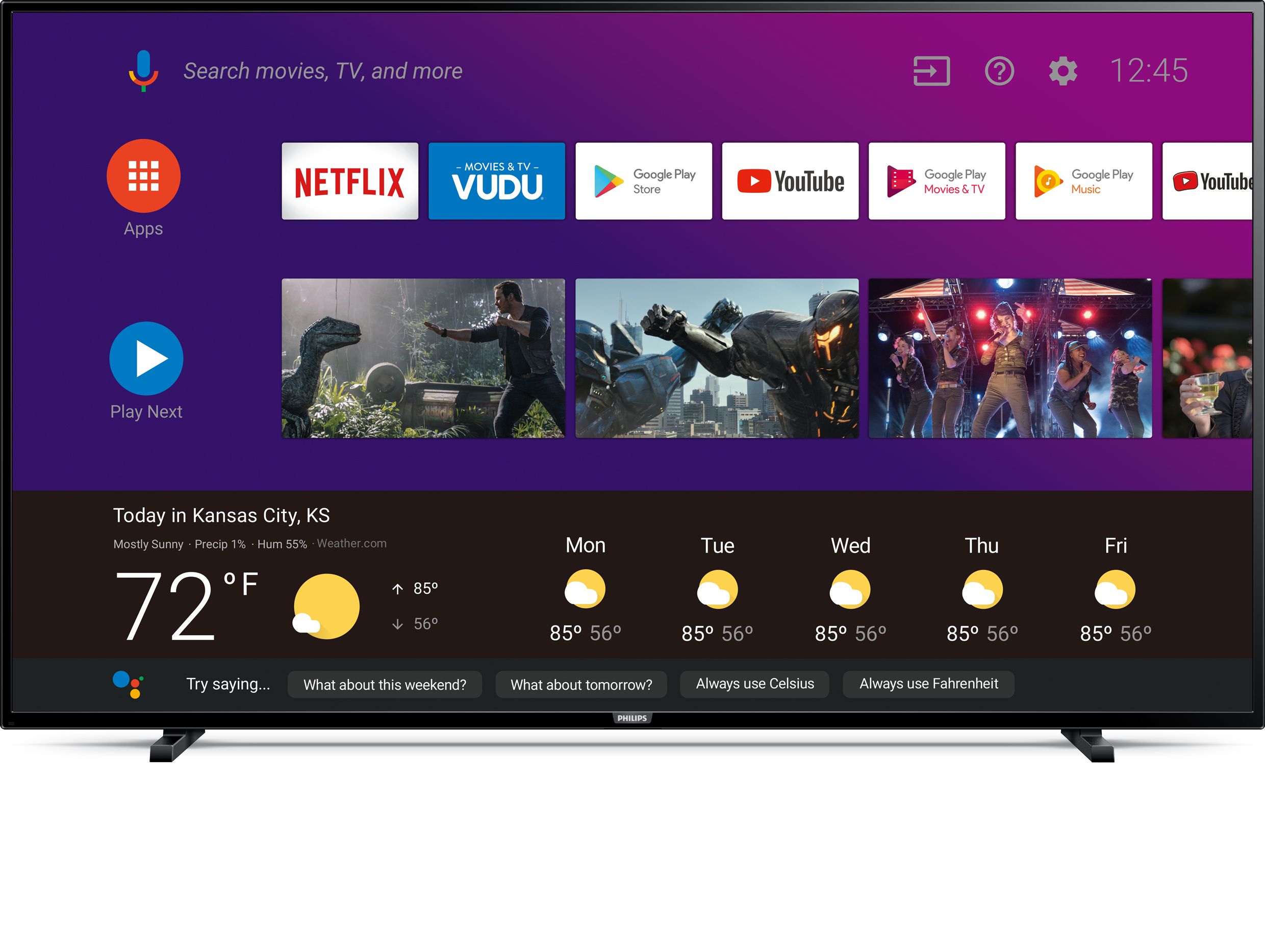 Philips 65" Class 4K Ultra HD (2160p) Android Smart LED TV (65PFL5504/F7) - image 1 of 5