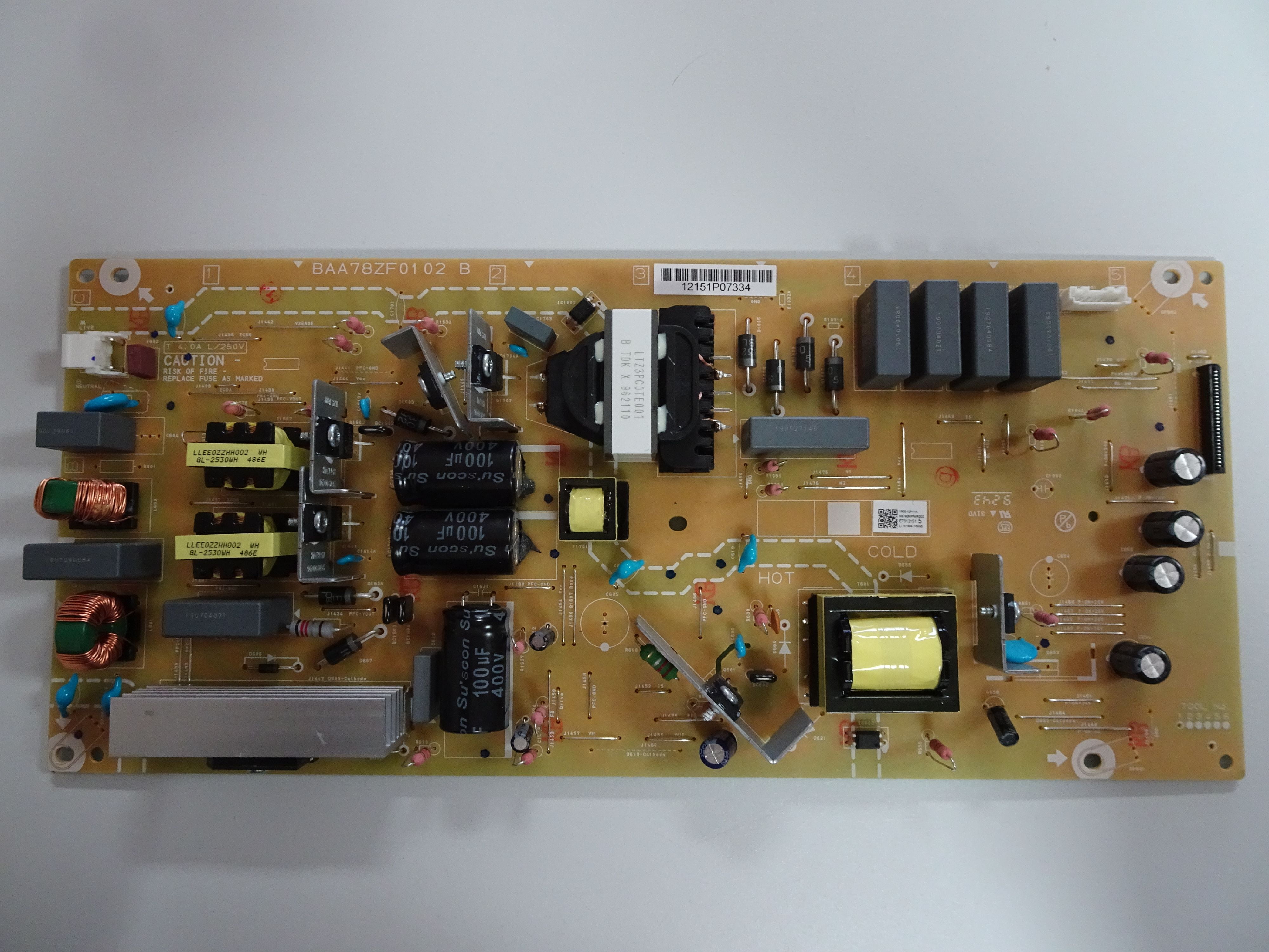 Philips 65PFL5504/F7 Power Supply (BAA78ZF0102 B) AB780MPWR002