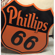 Philips 66 Org Porcelain Enamel Heavy Metal Sign 24 inches Double side