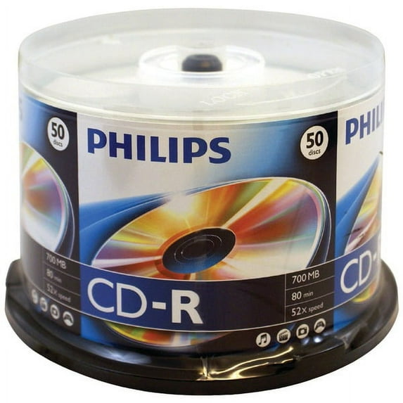 Philips® 700mb 80-minute 52x Cd-rs (50-ct Cake Box Spindle)