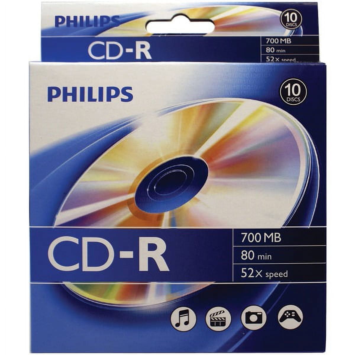 Philips® 700mb 80-minute Cd-rs, 10-ct Peggable Box - Walmart.com