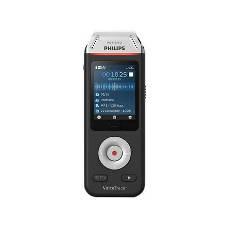 Philips - VoiceTracer Audio Recorder - Black/Chrome