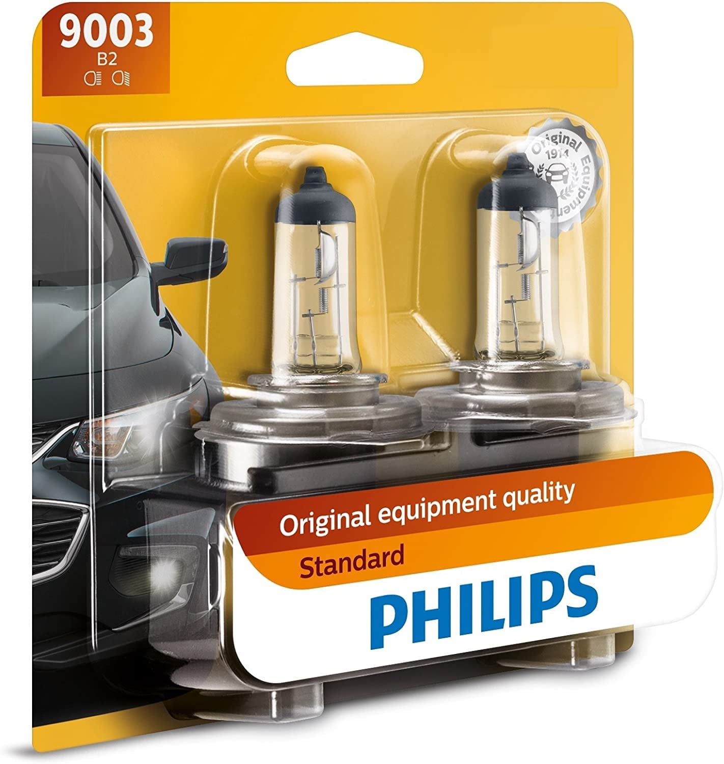 Philips 9003 Standard Halogen Replacement Headlight Bulb, 2 Pack C33