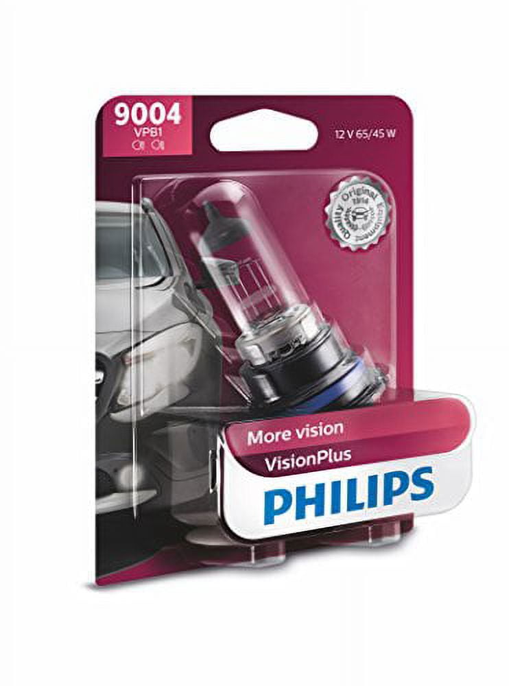 Philips 9004 VisionPlus Upgrade Headlight Bulb with up to 60% More Vision, 1 Pack