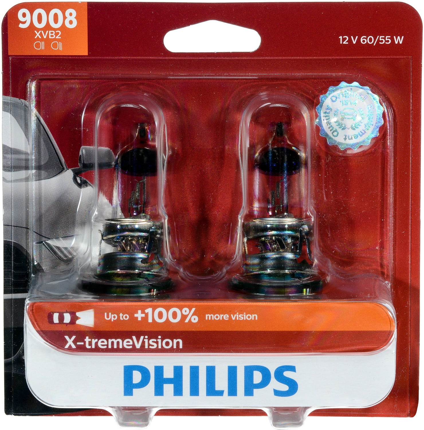 H7 Philips X-treme Vision +100% Headlight Bulbs (pair)