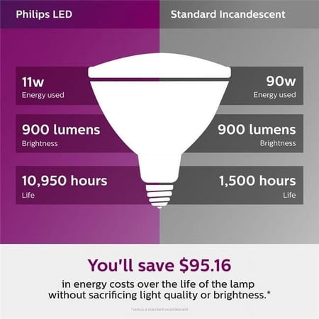 Philips 90W Equivalent Daylight PAR38 Medium LED Floodlight Light Bulb (2-Pack)