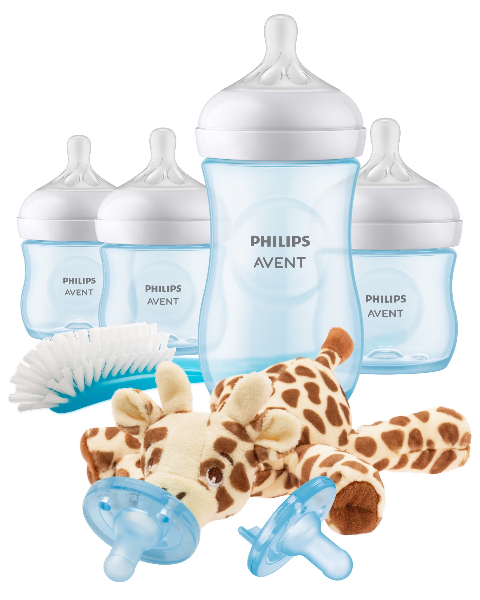 Philips AVENT Natural Baby Bottle with Natural Response Nipple, Blue Baby  Gift Set with Snuggle, SCD838/04 Gift Set Blue 