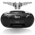 thumbnail image 1 of Philips AZ330T Wired Boombox Portable CD Player Hi-Fi Music Sound System MP3-CD/RW Player Audio Invput (Black), 1 of 11