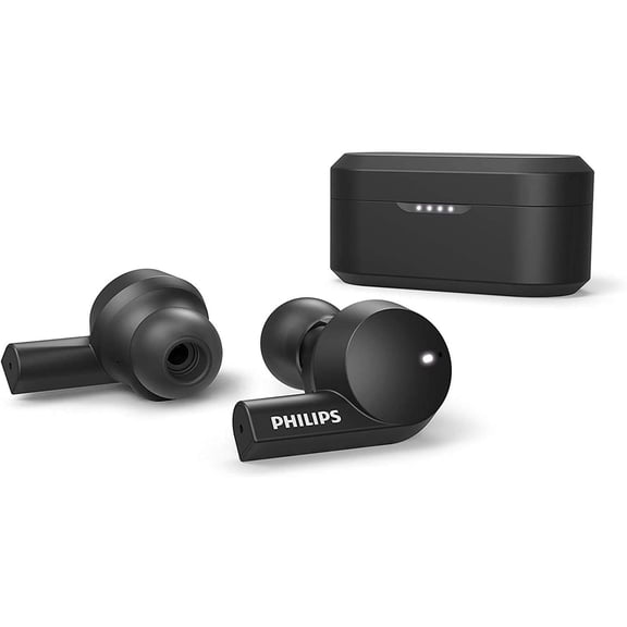 Philips Audio T5505 Wireless Earbuds with Active Noise Canceling (ANC) and IPX5 Water Resistance, Black