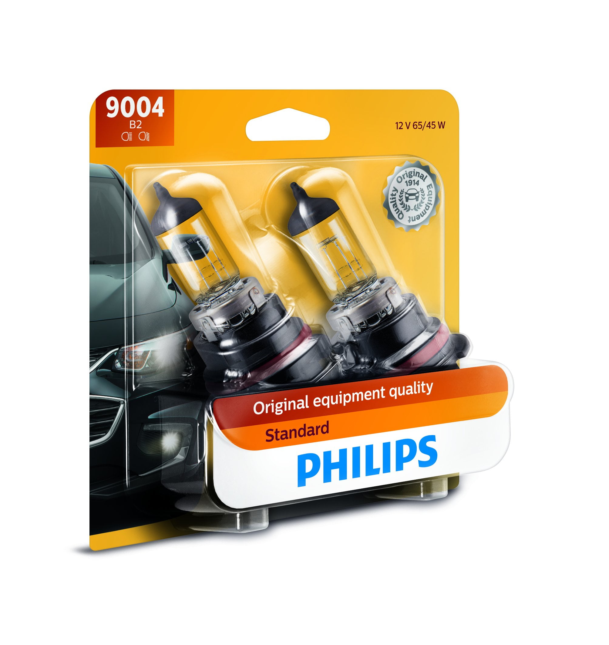 Philips Automotive Lighting 9004 RRF12 Standard Halogen Replacement Headlight Bulb, 2 Pack