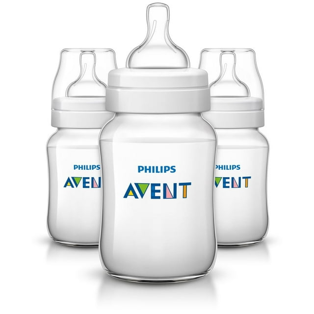 Philips Avent Anti-Colic BPA-Free Baby Bottles - 9oz, Clear, 3 ct