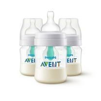 Philips Avent Anti-colic Baby Bottle, 1m , 4 oz, Clear, 3pk, SCY701/93