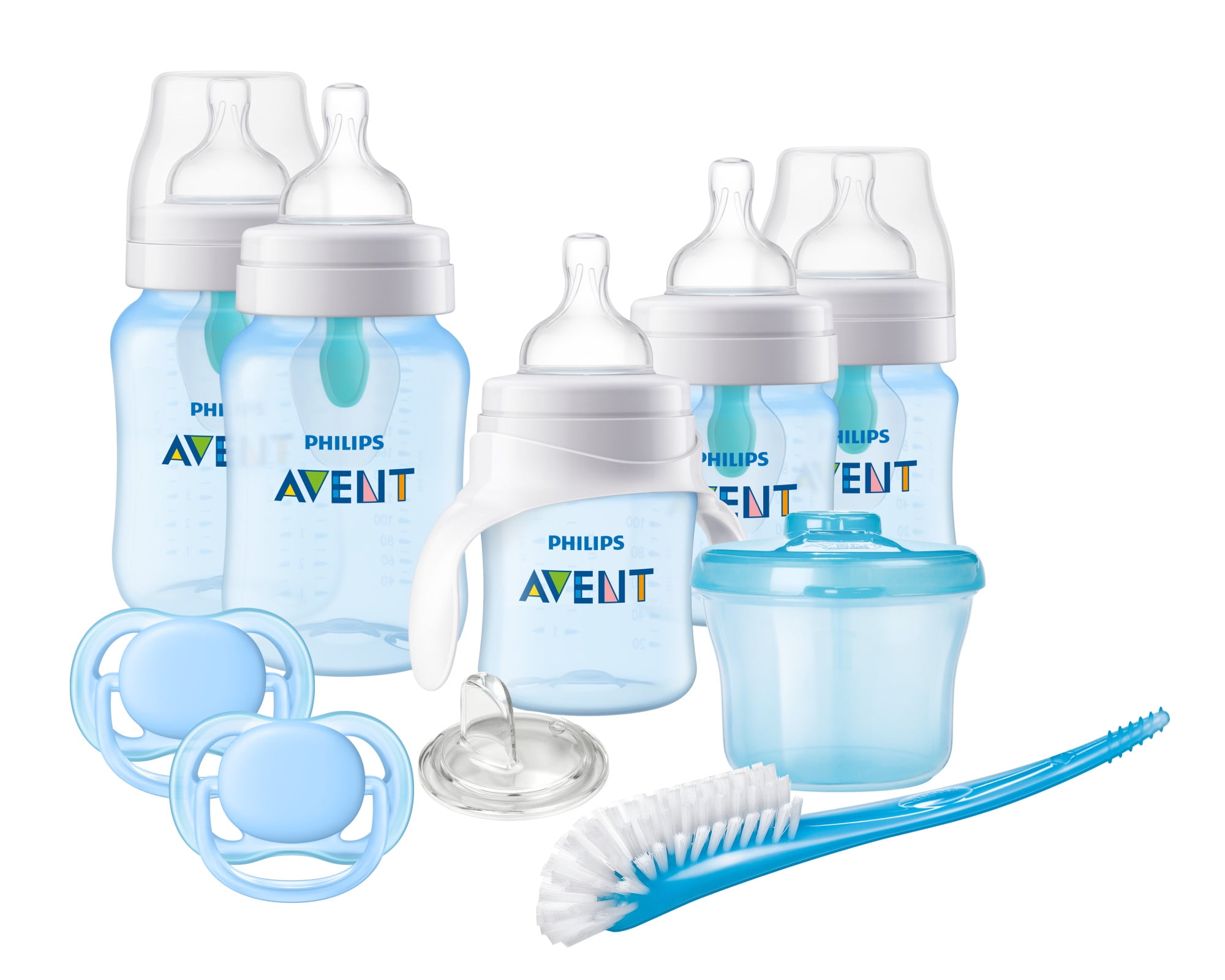 Philips Avent Anticolic Baby Bottle with AirFree Vent Beginner Baby Gift Set Blue, SCD393/05