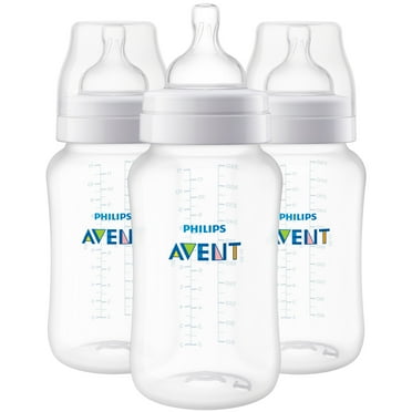 Philips Avent Anti-colic Baby Bottles, 1m+, 11 oz, Clear, 3 Pack, SCY106/03