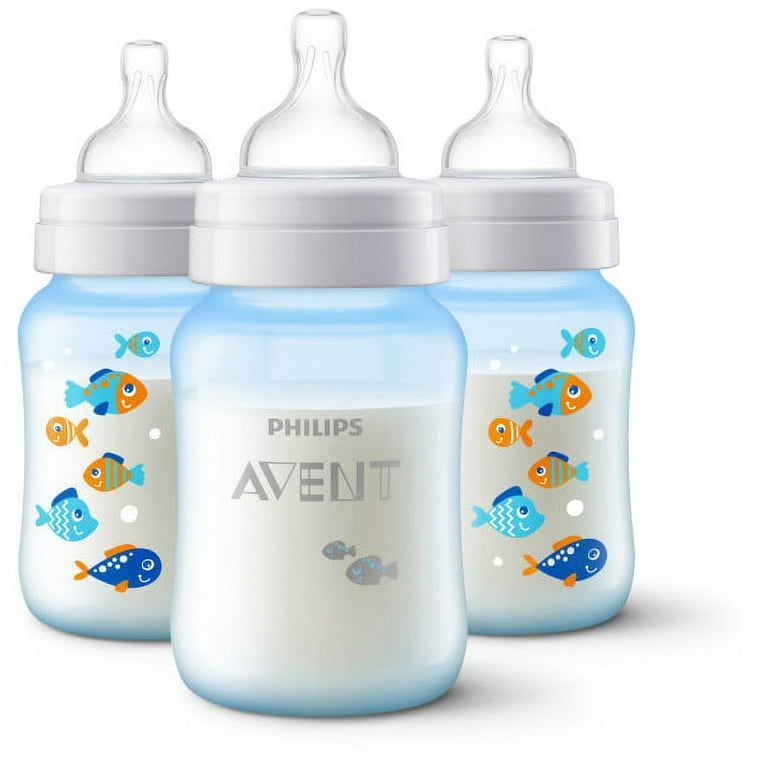 Philips Avent Anti-colic baby bottle Mixed Sea design, Blue Fish