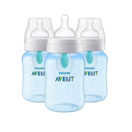 Philips Avent Anti-colic Bottle with AirFree Vent, 9oz, 3pk, Blue, SCF405/34