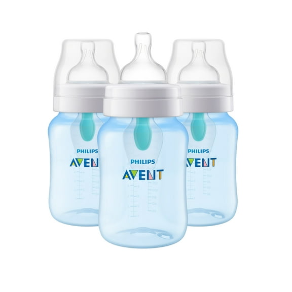 Philips Avent Anti-colic Bottle with AirFree Vent, 9oz, 3pk, Blue, SCF405/34
