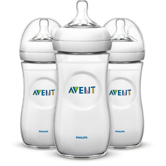 Philips Avent Natural Baby Bottle, Clear, 11oz, 3pk, SCF016/37