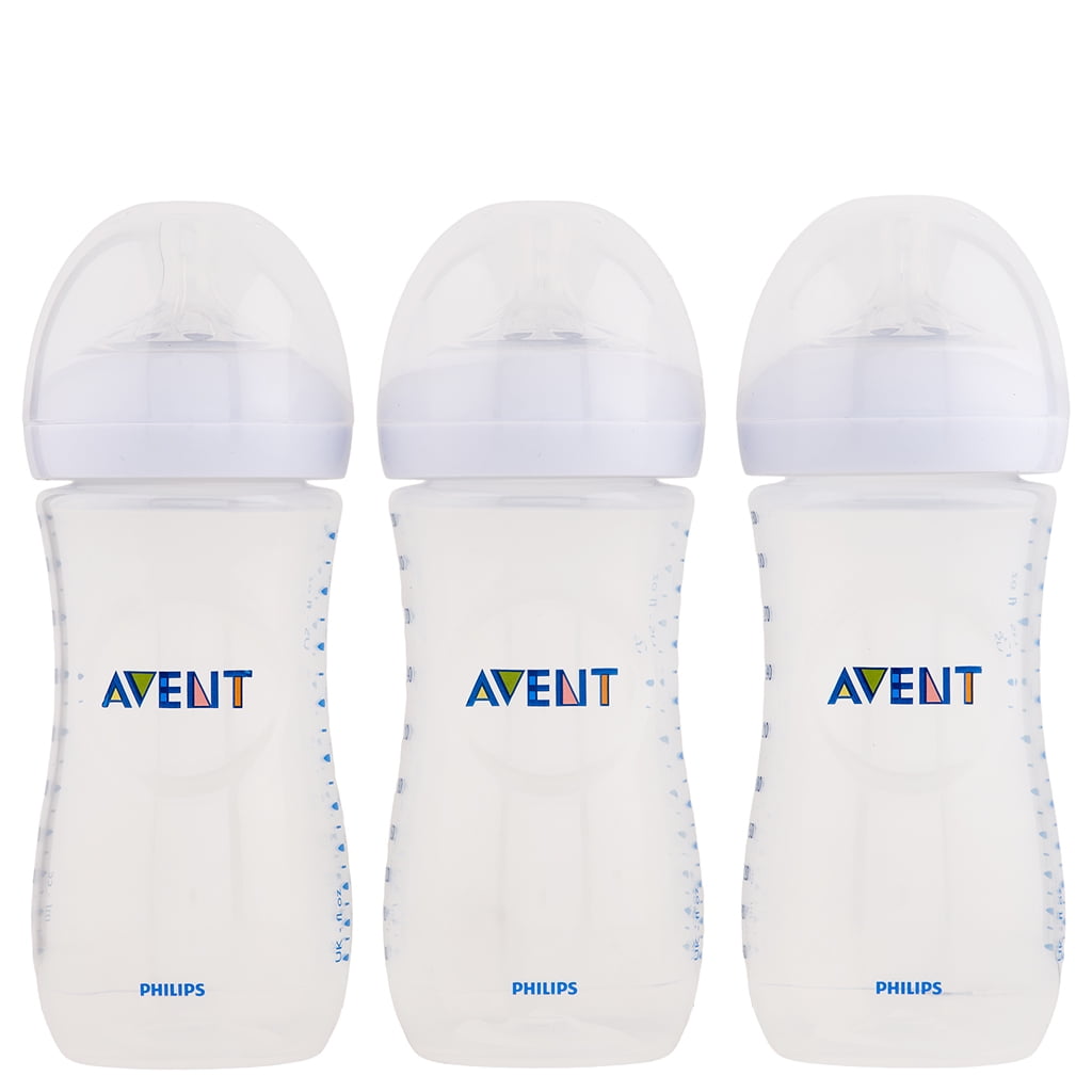 Avent Natural Baby Bottle, Clear, 11 oz - 3 count
