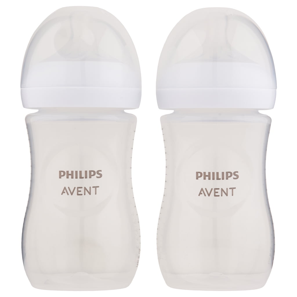  Philips AVENT - Biberón natural, transparente, 9 onzas, 2  unidades, SCF013/27 : Bebés