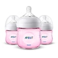 thumbnail image 1 of Philips Avent Natural Baby Bottle, Pink, 4oz,3pk, SCF010/38, 1 of 3