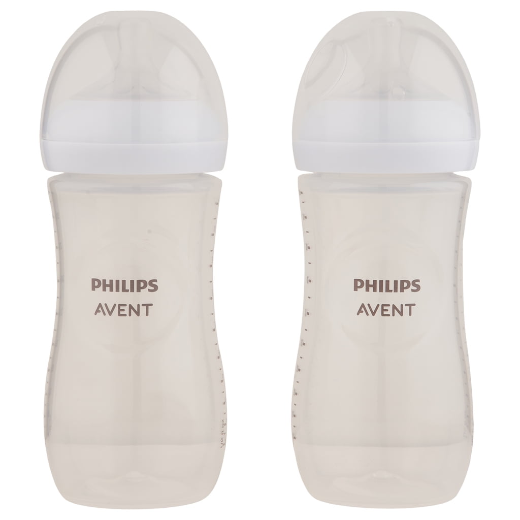 Philips Avent Natural Baby Bottle with Natural Response Nipple, Clear,  11oz, 2pk