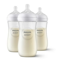 Philips Avent Natural Baby Bottle with Natural Response Nipple, Clear, 11oz, 3pk, SCY906/93