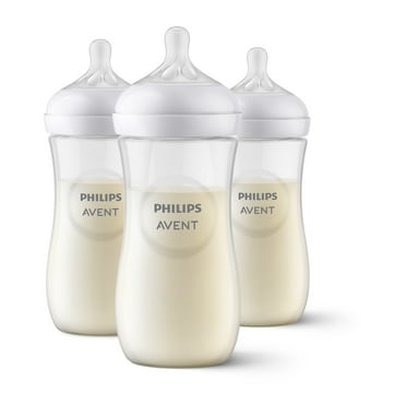 Philips Avent Natural Baby Bottles with Natural Response Nipples (Fast Flow, Flow 4), 11oz, 3-Pack, SCY906/93