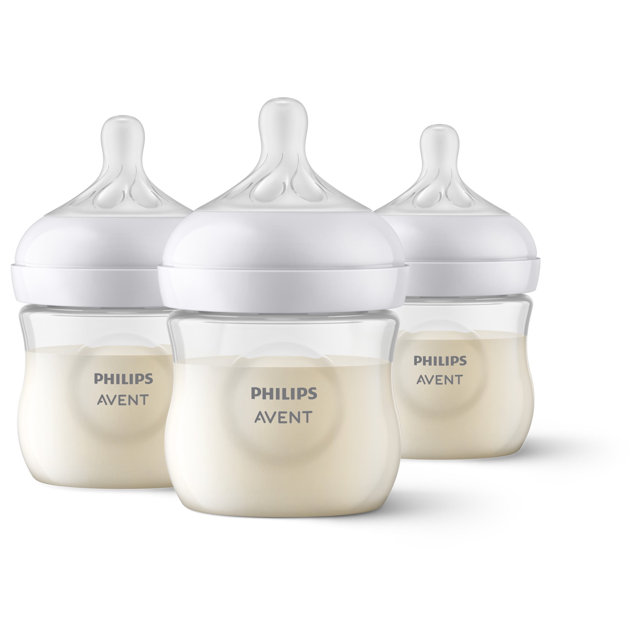 Philips Avent Natural Baby Bottle with Natural Response Nipple, Clear, 4oz, 3pk, SCY900/93