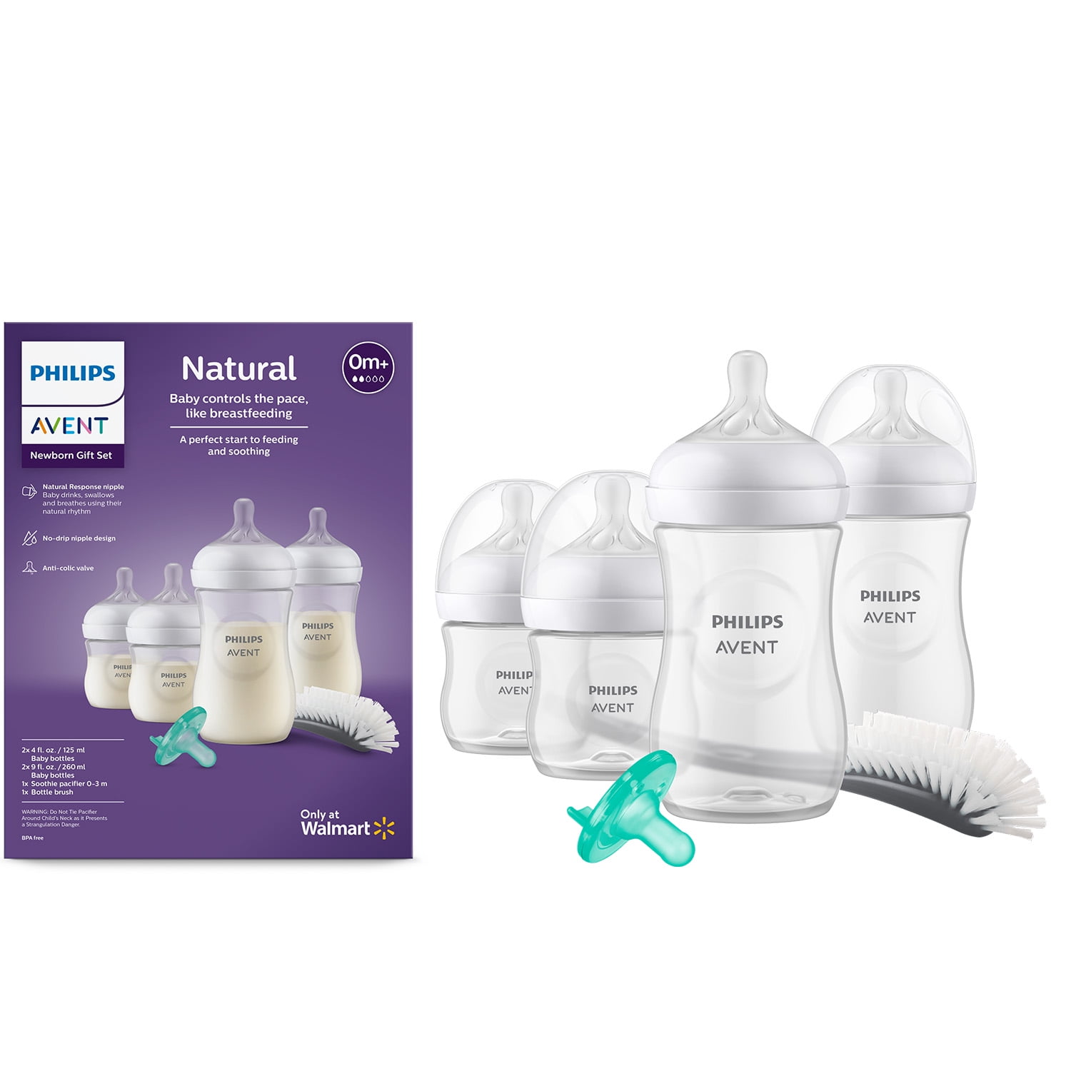 Philips Avent Natural Baby Bottle Newborn Gift Set with Soothie Pacifier