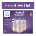 thumbnail image 1 of Philips Avent Natural Baby Bottles, Medium Flow, 9oz, Pink, 3-Pack, SCY903/13, 1 of 15