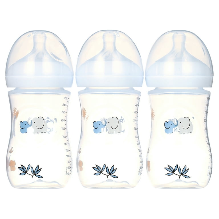 Philips Avent Natural Baby Bottle with Natural Response Nipple, with Blue  Elephant Design, 9oz, 3pk, SCY903/63 