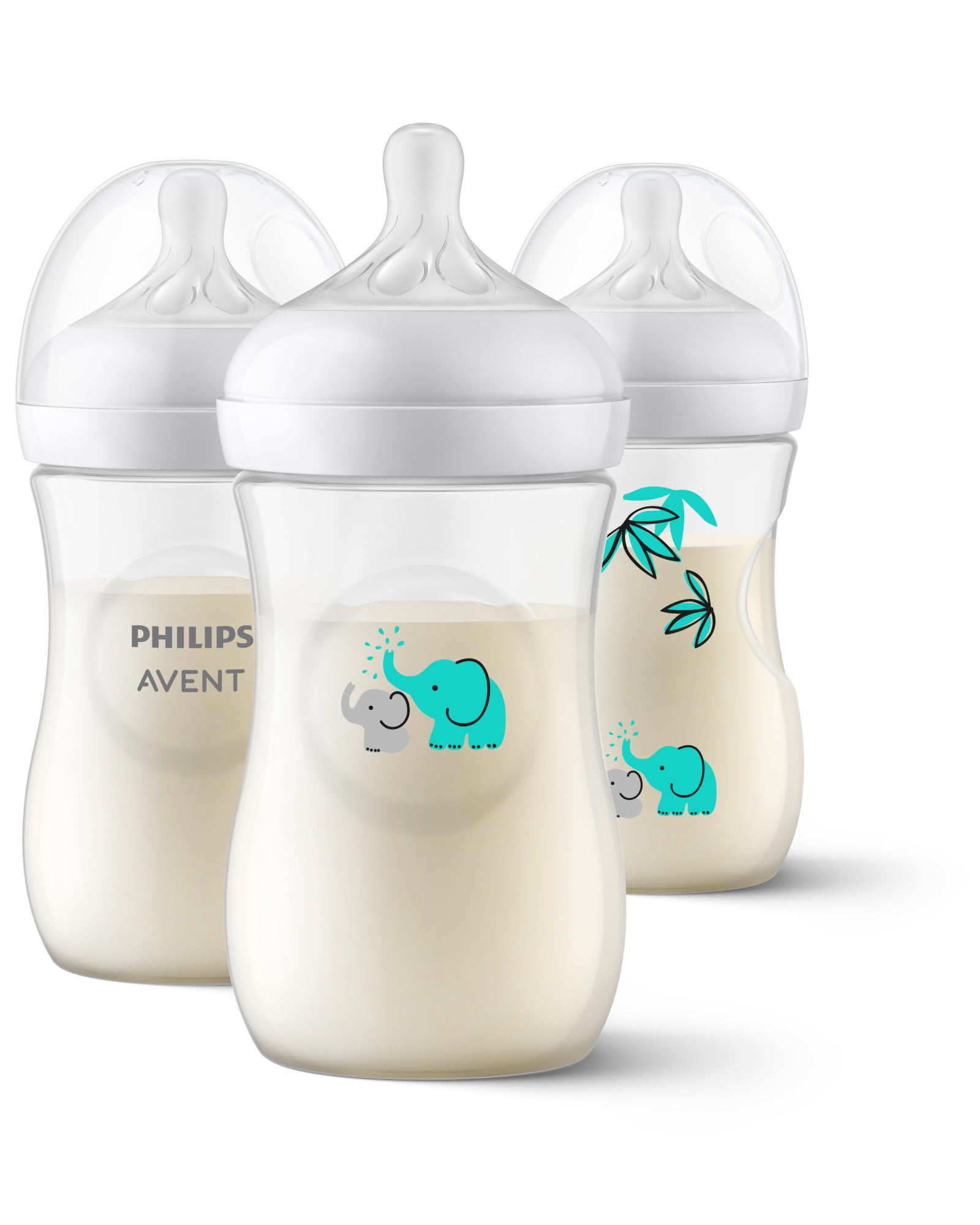  Philips AVENT Natural Baby Bottles with Natural Response  Nipple, with Manatee Design, 9oz, 4pk, SCY903/61 : Baby