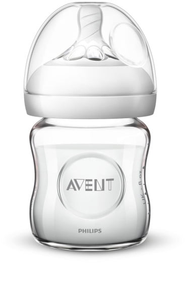 Philips Avent Glass Natural Baby Bottle, 4oz, 1pk, SCF701/17