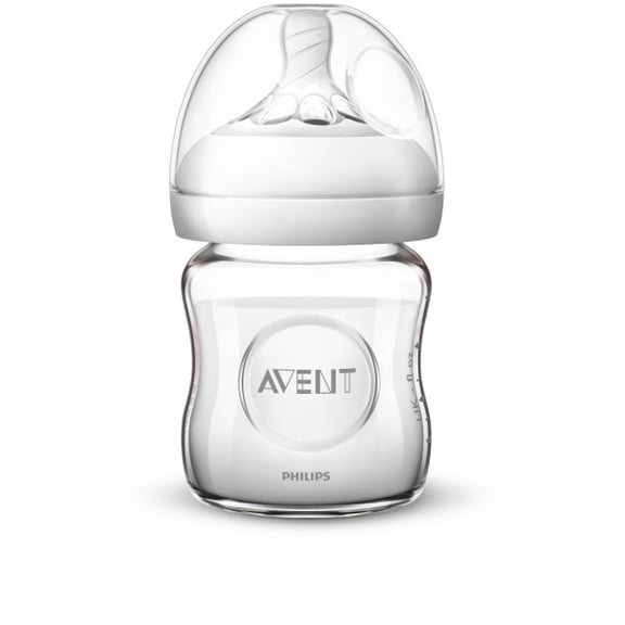 Philips Avent Glass Natural Baby Bottle, 4oz, 1pk, SCF701/17