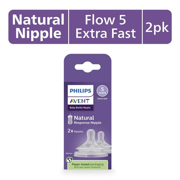 Avent Natural Response Maximum Flow Nipple 6, 6m+ SCY966/02 2pcs - Mother & Baby From UK